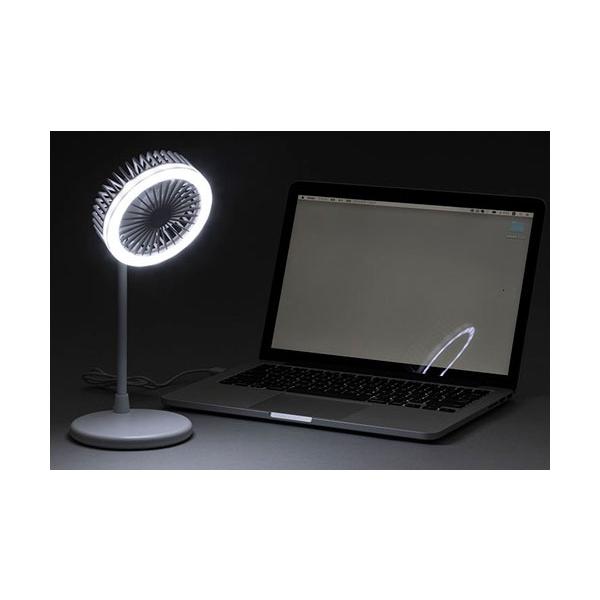 扇風機 USBハブ 付き LED 電気スタンド 小型 ファン デスクスタンド 