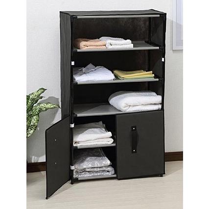 超軽量 クツ箱 シューズボックス 靴箱 下駄箱（不織布）（扉付き）（Mサイズ）：h5275sr-dの画像