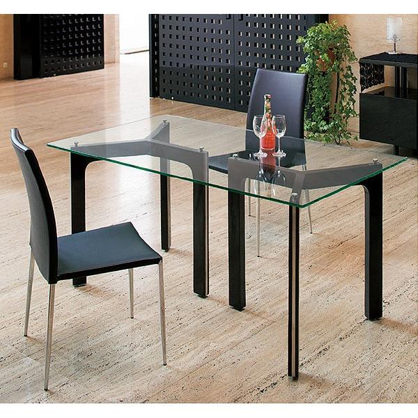 クリスタル ダイニングテーブル ガラス 黒 幅150cm ガラステーブル リビングテーブル ハイテーブル オフィステーブル 会議テーブル ミーティングテーブル｜kagami