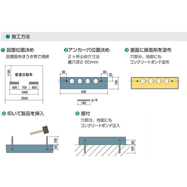 車止め　ゴム　グレー　駐車場　ブロック　弾力性　カーストッパー　デザイン　パーキング　車止めブロック　おしゃれ　衝撃吸収性　車止め　パーキングブロック　車止め