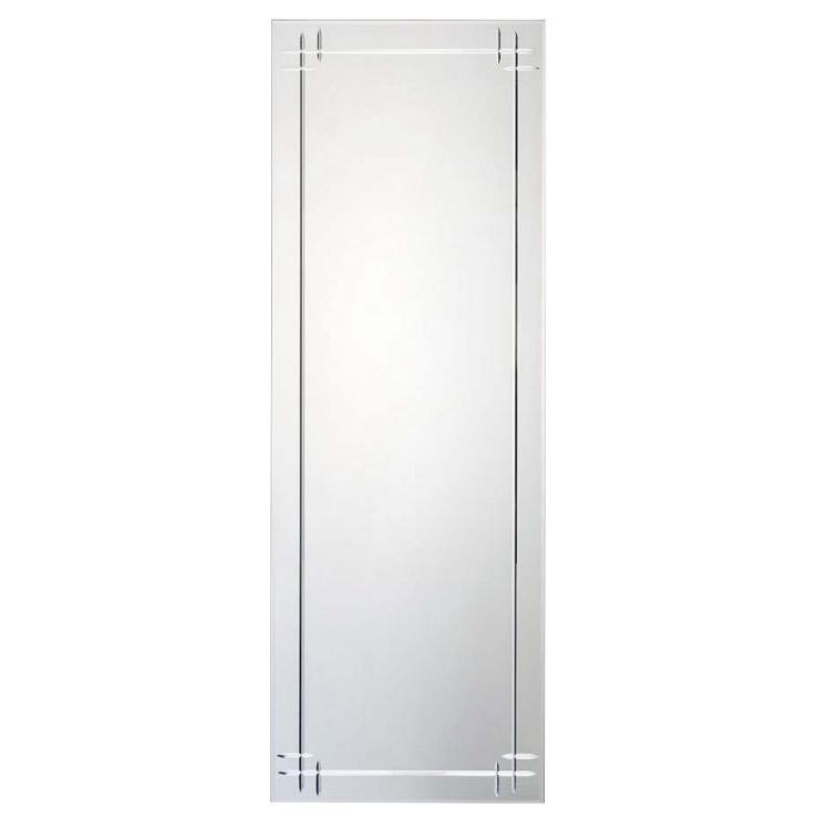 姿見 鏡 壁掛け ミラー 壁掛け姿見 姿見鏡 全身鏡 （ガラスアート Vカット）：RaM-1r8-VC2