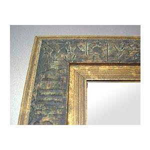フレームミラー 鏡 ミラー 姿見 姿見鏡 ：古代ローマの彫刻（金箔ワイド）（壁掛け 壁付け 姿見 姿見鏡 全身 全身鏡 壁 化粧鏡 玄関)