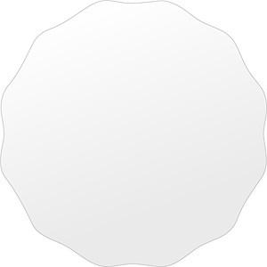 スーパークリアー ミラー 450x450mm サークル ウエーブ シンプルカット 鏡 壁掛け ミラー 壁掛け 日本製 5mm厚 玄関 リビング 寝室 トイレ 取付金具と説明書