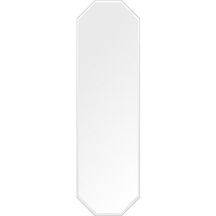スーパークリアー ミラー 350x1200mm 八角形 クリスタルカット 鏡 壁掛け ミラー 壁掛け 日本製 5mm厚 玄関 リビング 寝室 トイレ 取付金具と説明書 高透過