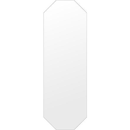 スーパークリアー ミラー 400x1200mm 八角形 シンプルカット 鏡 壁掛け ミラー 壁掛け 日本製 5mm厚 玄関 リビング 寝室 トイレ 取付金具と説明書 高透過 高精彩