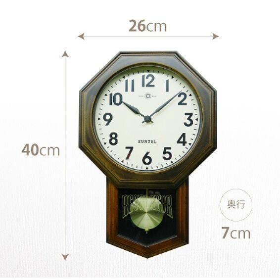 振り子時計 26cm 日本製 振り子 時計 仕掛け時計 クオーツ 壁掛け かけ