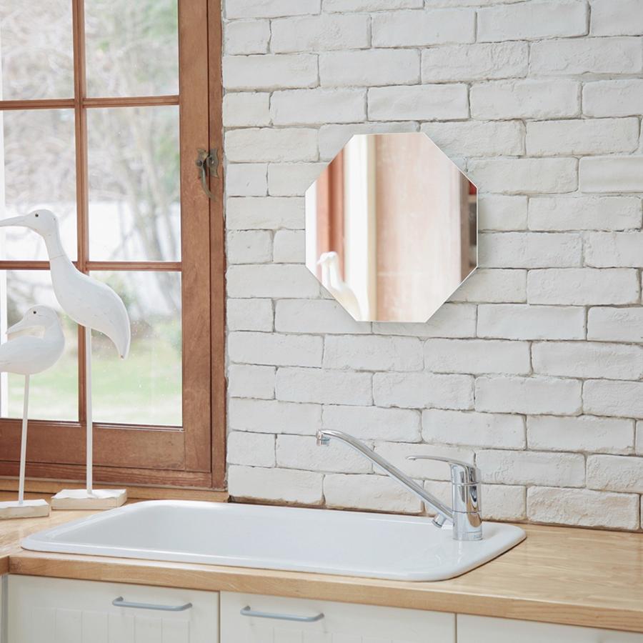 鏡ショップミラリス 鏡 八角 風水 壁掛け トイレ ミラー 玄関 八角形