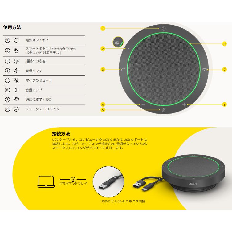 Jabra（ジャブラ） GNオーディオ Jabra SPEAK2 40 MS USB-A/C