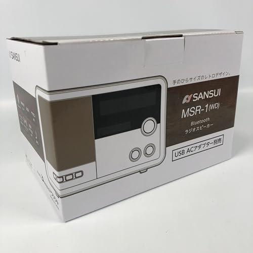 サンスイ Bluetoothスピーカー AM/FMラジオ付き ウッド MSR-1 WD