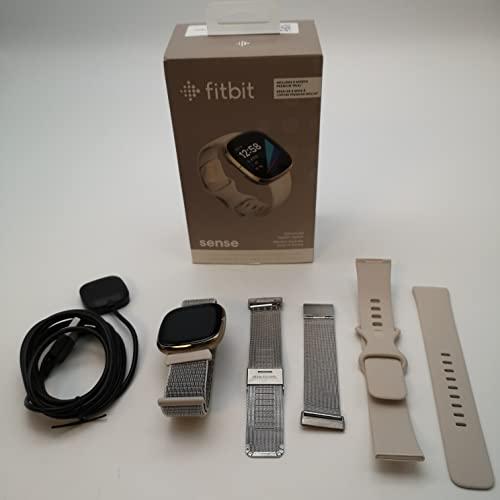 【Suica対応】Fitbit Sense スマートウォッチ ルナホワイト/ソフトゴールド [6日間以上のバッテリーライフ/Alexa搭載