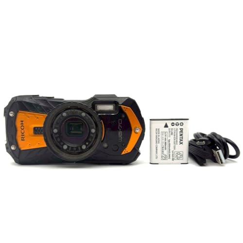 RICOH WG-70 オレンジ リコー本格防水デジタルカメラ 14m防水 (連続2時間) 1.6m耐衝撃 防塵 -10℃耐寒 アウトドアで活躍するタ | 