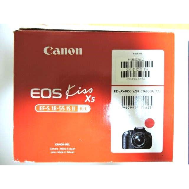 Canon　デジタル一眼レフカメラ　EOS　Kiss　KISSX5-18　レンズキット　X5　F3.5-5.6　EF-S18-55mm　IS　II付属