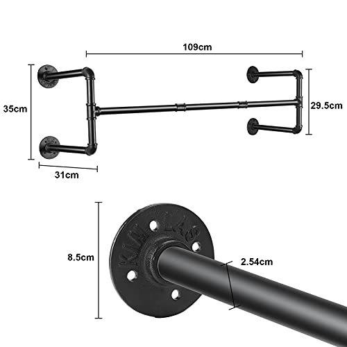 Unho ハンガーパイプ 壁付け ハンガーラック アイアン ハンガーバー 幅109cm 耐荷重50kg ウォールハンガー おし A B08r8d45sc かがやき本舗 通販 Yahoo ショッピング