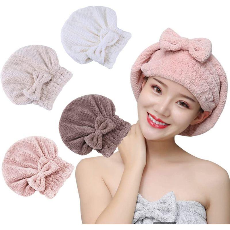 セール特別価格セール特別価格Mllelune ヘアドライキャップ ドライキャップ マイクロファイバー ふわふわ もこもこ 髪タオル リボン 吸水性 軽量 タオルキャップ ヘアケア、頭皮ケア LIKENNY ヘアカーラー 手巻きカーラー 4個セット ウエーブ スポンジ デザイン たて巻き 手巻き 髪に無害 変身カーラー DIY ヘ