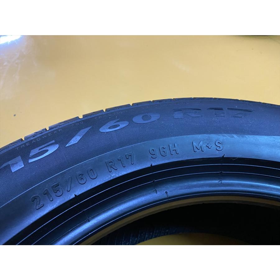 N-0799【中古タイヤ】215/60R17 M+S PIRELLI P8 FS SUV 9分山×2本 