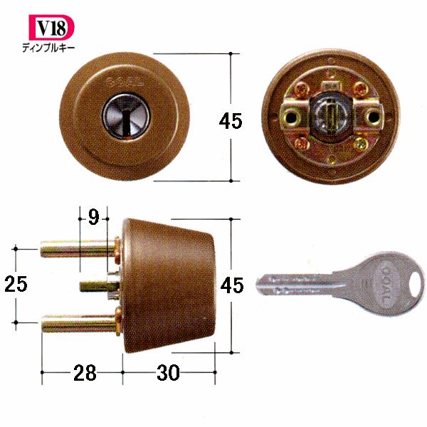 GOAL 鍵 交換 取替用 V-TX 80-1シル 扉厚31〜34mm (ディンプルキー) テール刻印31｜kaginokuraya