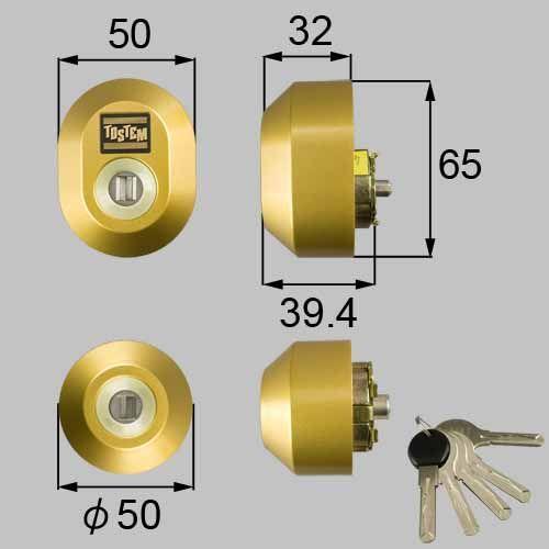 TOSTEM【トステム】MIWA交換用シャッター付き「プレナスX」QDK-668 シャッター付シリンダーセットWシリンダー2個同一　ドア厚33mm用｜kagiproshop