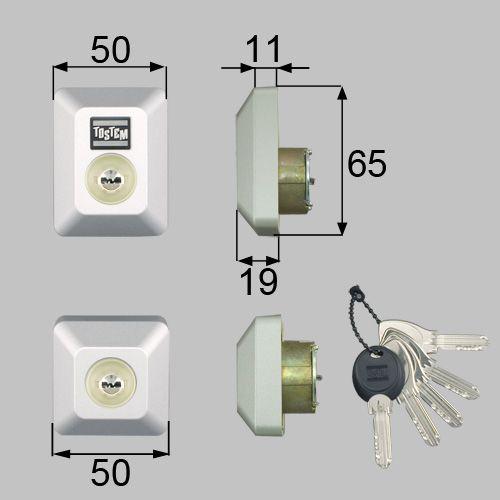 TOSTEM(トステム) 玄関ドア グランザ グランザＥＸ 交換用シリンダー ＭＩＷＡ ＤＮシリンダー仕様  2個同一キー 刻印：ＱＤＤ835 ＱＤＤ688 ＱＤＣ19｜kagiproshop｜02