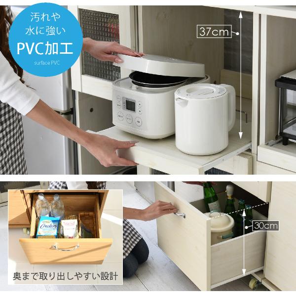 レンジ台 スリム レンジラック 食器棚 キッチン 収納 隙間収納 棚 収納棚 スライド キッチンラック キッチン棚 ラック_5