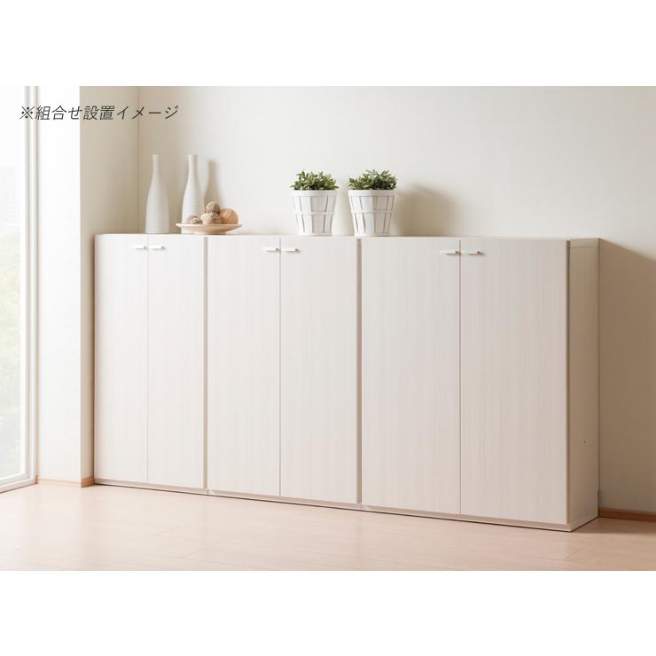 ★フナモコ リビングシェルフ 扉付き ホワイトウッド★ 扉付き 収納棚 本棚 収納ラック 棚 おしゃれ 完成品 扉 ドア 収納
