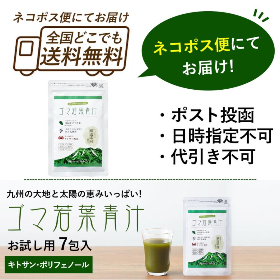 メール便 送料無料 国産 完全無添加 ゴマ若葉 青汁 7包入り 1包3g お