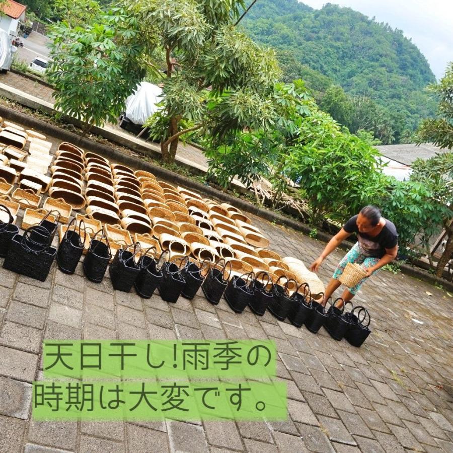 アタ雑貨 バリ島 エスニックインテリア 収納かご おしゃれ 長方形持ち