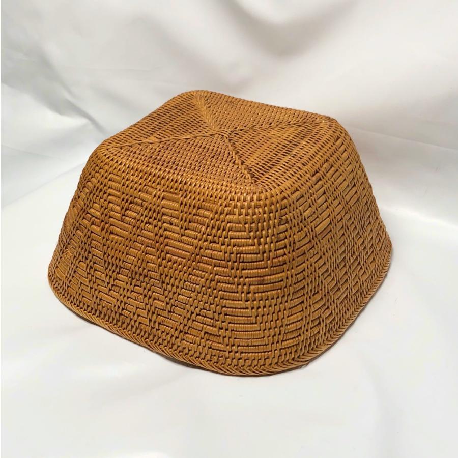 アタ雑貨 24cm角 四角小物入れ バリ島 収納かご アクセサリー入れ