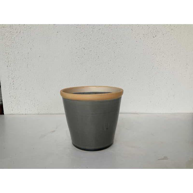 陶器鉢　グロッシーポット　グレー　３号（Yahoo!・花郷園 KAGOEN NURSERY）
