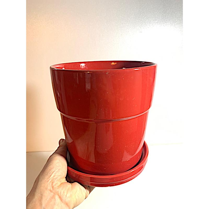 赤い陶器の郷土玩具 荷物付き