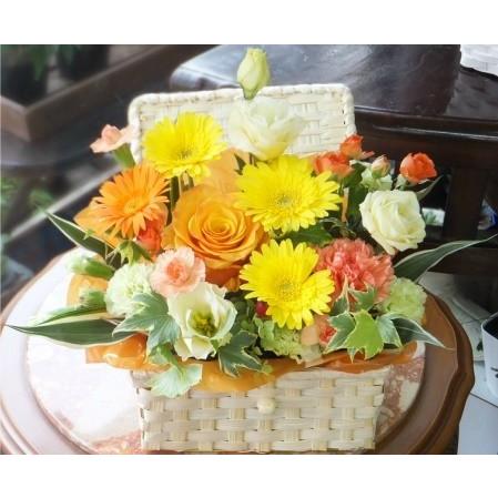 誕生日 花 プレゼント フラワーアレンジメント バスケット Lサイズ