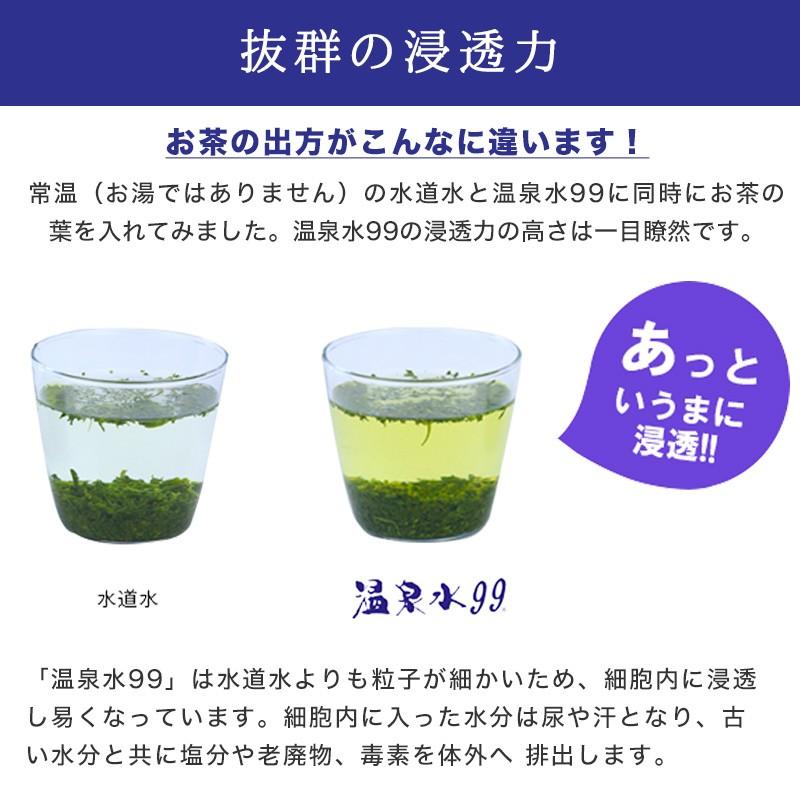 温泉水99 11.5LBIB×2箱 送料無料 (軟水 国産 鹿児島 天然水 アルカリイオン水) 料理 健康 エスオーシー｜kagoshima-soc｜05