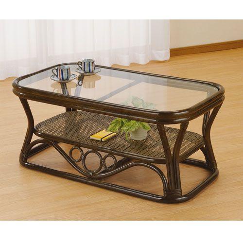 籐テーブル ラタンテーブル 籐ガラステーブル 強化ガラス天板 W90 IMT46B 今枝商店 IMT46B家具のいいマイルームYahoo