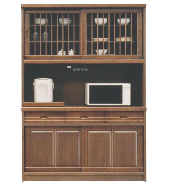 レンジ台 食器棚 オープンダイニング レンジボード キッチンボード 幅135 オープンボード キッチン家電収納 日本製 和風 モダン ブラウン タモ材 ウレタン塗装