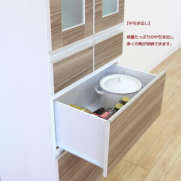 ダイニングボード キッチンボード 幅60cm 高さ179cm カップボード 耐震ラッチ付 日本製 完成品 北欧 モダン 木製 ホワイト 【四国】 ブラウン オレフィンシート