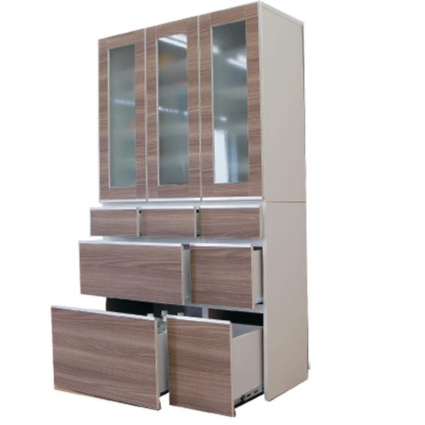 食器棚 ダイニングボード キッチンボード 幅100cm 高さ179cm カップ