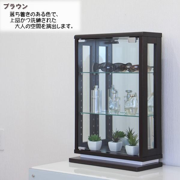 ガラスショーケース コレクションボード 40卓上 コレクションケース 横型 幅40cm 高さ60 奥行き18cm 飾り棚 ホワイト 艶有り 完成品 アウトレット価格並