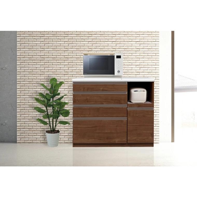 キッチンハイカウンター　120 キッチンカウンター レンジ台 食器棚 ハイタイプ 幅120 高さ100 開梱