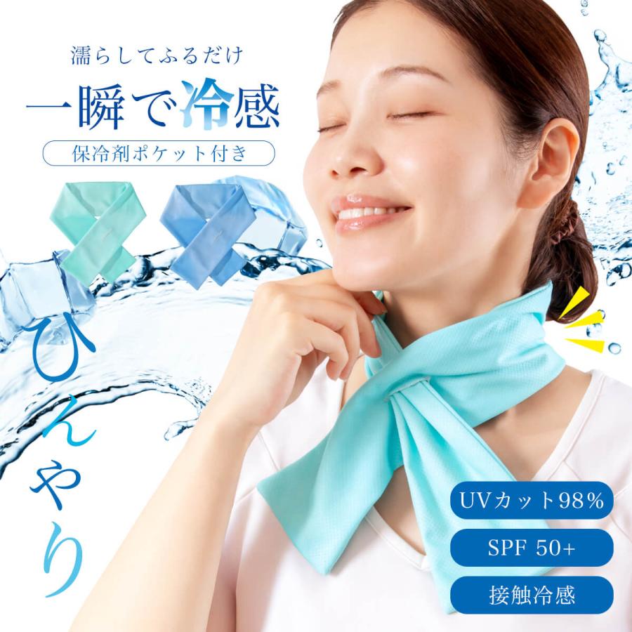 冷感タオル 保冷剤ポケット付き water jelly 振ってひんやりタオル 暑