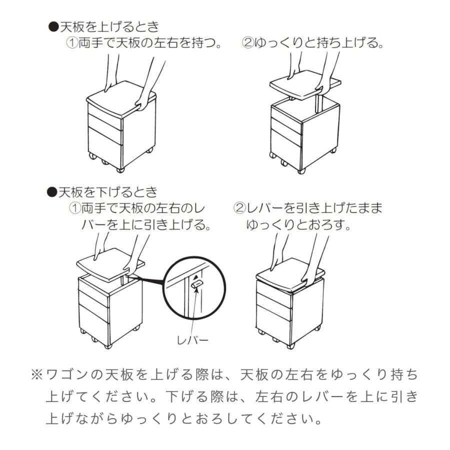 コイズミファニテック デスクワゴン おしゃれ シンプル キャスター付き
