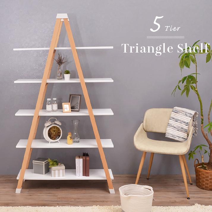 収納棚 シェルフ 天然木 木製 おしゃれ 5段 三角 子供部屋 かわいい シンプル インテリア 97幅 ナチュラル ホワイト 白 Proof 5 家具の大使館cocoro通販 通販 Yahoo ショッピング