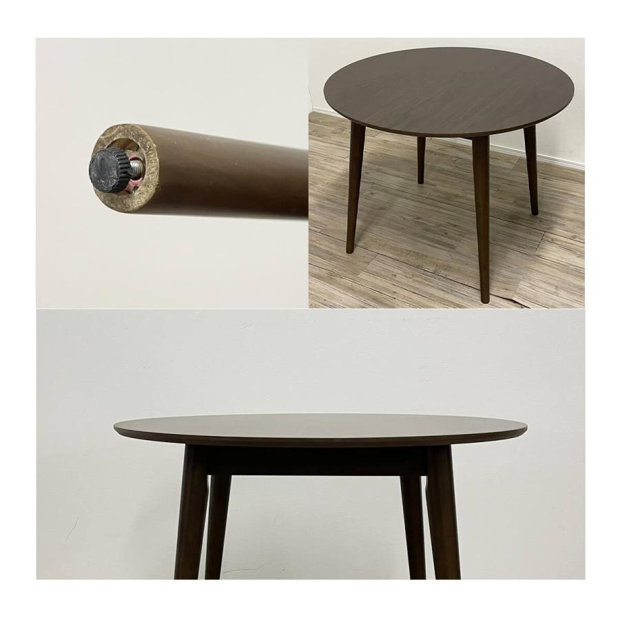 ブラウン円形テーブル 丸テーブル　直径90cm 丸テーブル ダイニングテーブル 北欧 ウォールナット 無垢 90cm