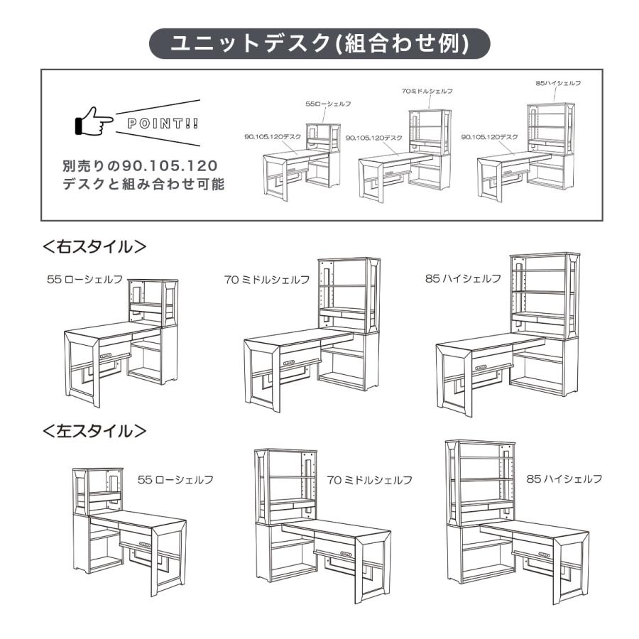 コイズミファニテック コイズミ ワイズ シェルフ 55幅 木製 学習デスク