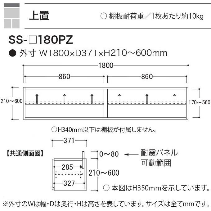 綾野製作所 アヤノ 上置 幅180cm 高さ21-60cm キッチン家具 壁面 綾野製作所 アヤノ 上置 幅180cm 高さ21-60cm キッチン家具 壁面