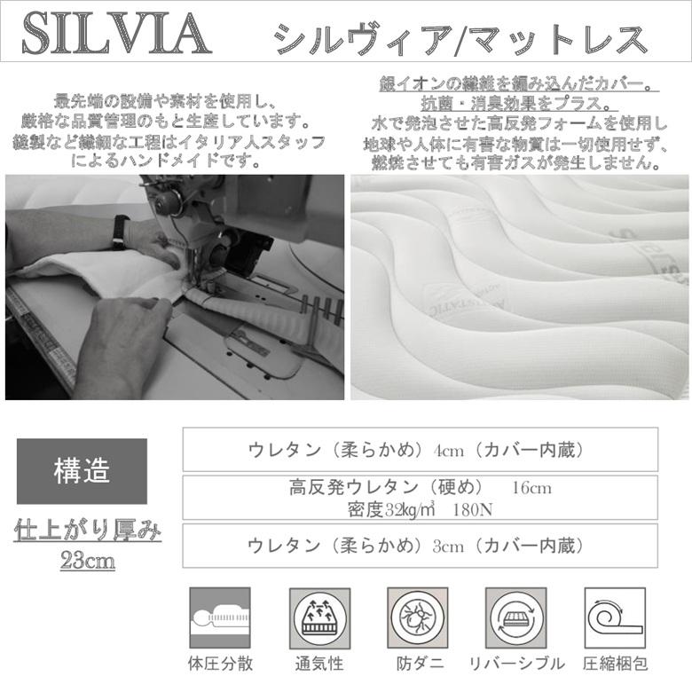 マットレス シルヴィア flexyflex フレキシーフレックス エコテックス 安全 安心 イタリア製 ノンコイル セミダブルサイズ_3
