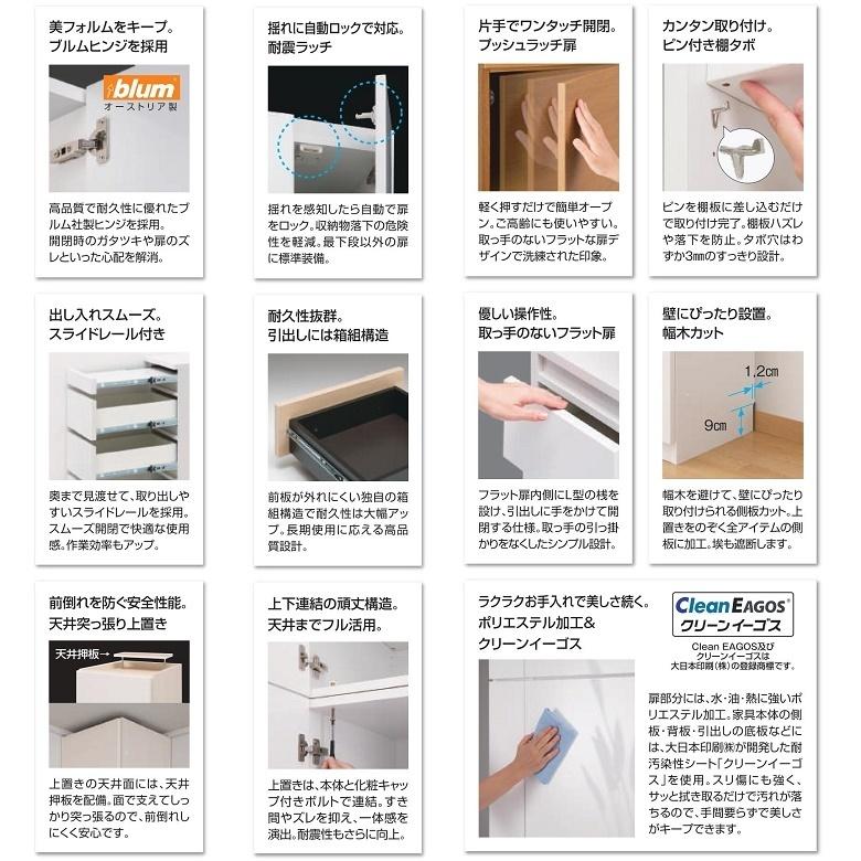 Wハンガー 幅41-55cm ワードローブ すきまくん 国産 衣類収納 完成品 間口オーダー 家具 ロッカータンス 片開き扉 WSD-HR Lの画像