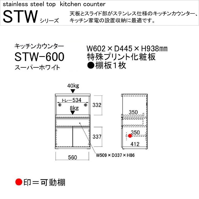 フナモコ（FUNAMOCO） キッチン カウンター STW-600 ステンレストップ