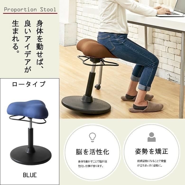 バランスチェア プロポーションスツール ロータイプ ch-800L ブルー
