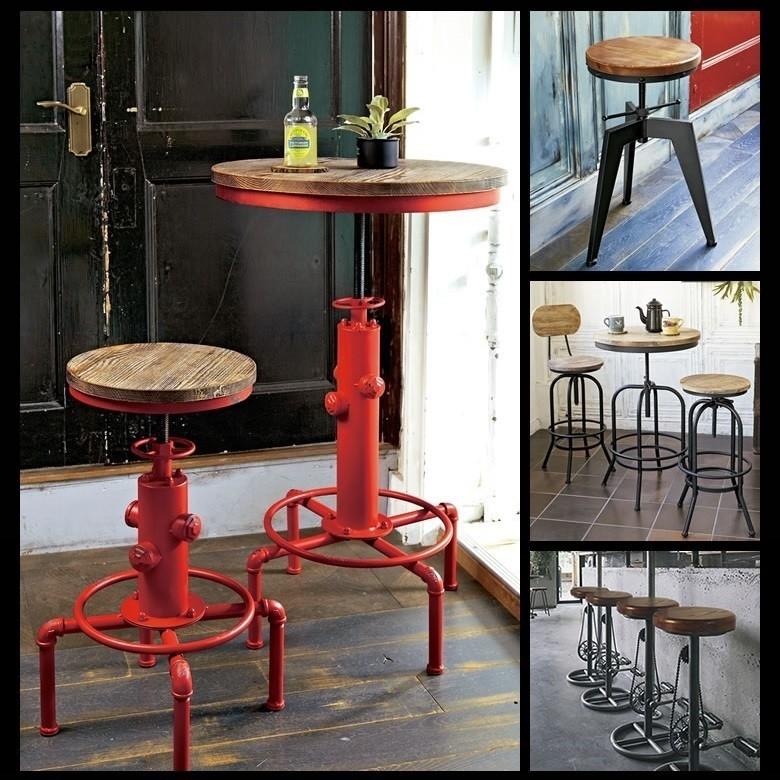 宮武製作所 バーテーブル KNT-A801 カウンター 丸型 インダストリアル