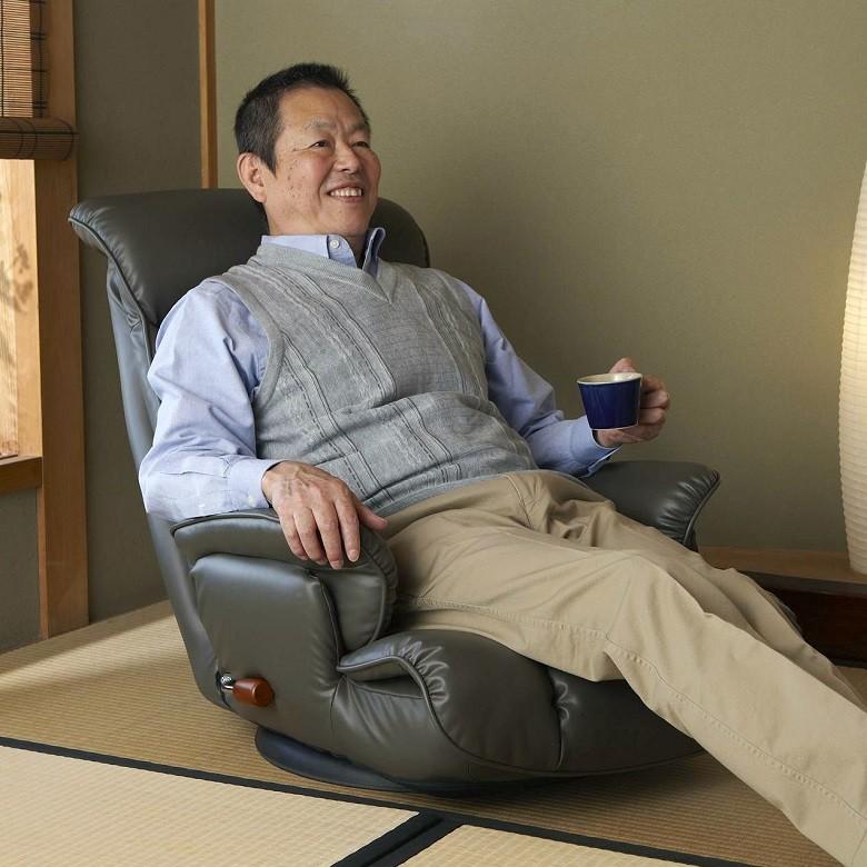 宮武製作所 スーパーソフトレザー 座椅子 昴 YS-1394 ハイバック 360度