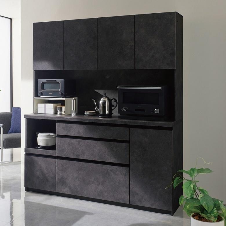 パモウナ 爆買 食器棚 幅40cm 奥行50cm 隠す家具 隙間収納 板扉 開き戸